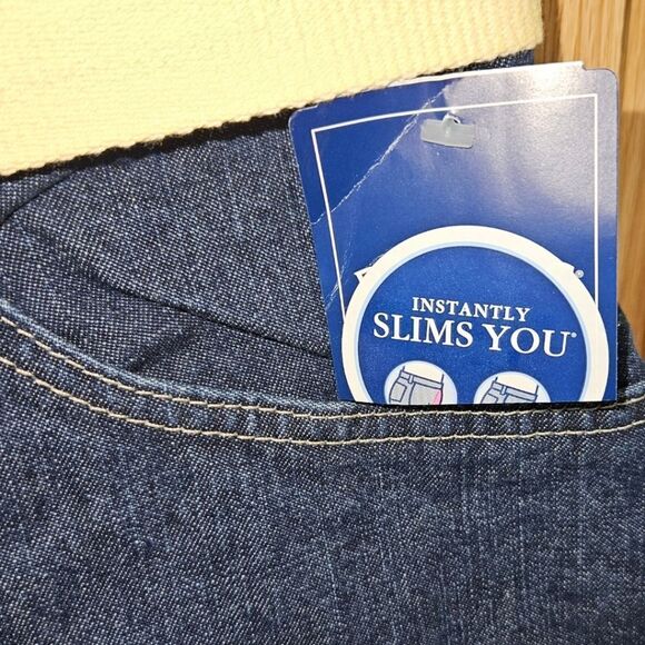 RYDERS BY LEE Plus Size Dark Blue Belted Jeans Shorts SIZE 18W - Picture 10 of 14